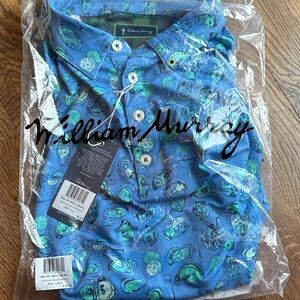 William Murray Golf Light Blue Patterned Polo
